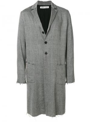 Однобортное пальто Olubiyi Thomas. Цвет: серый
