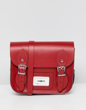 Маленькая сумка сатчел с двумя пряжками -Красный Leather Satchel Company