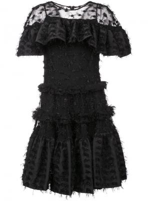 Полупрозрачное платье миди Jourden. Цвет: черный