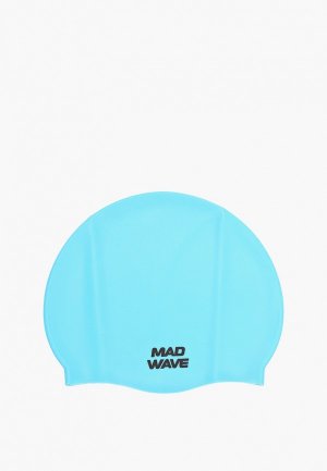 Шапочка для плавания MadWave Light Silicone Solid. Цвет: голубой