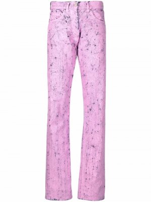 Фактурные джинсы прямого кроя MSGM. Цвет: розовый