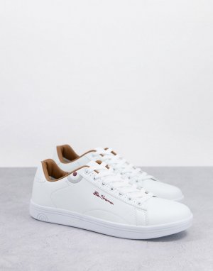 Белые кроссовки на шнуровке с минималистичным дизайном и логотипом -Белый Ben Sherman