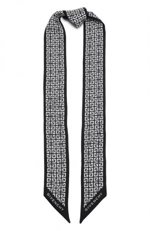 Шелковый шарф-твилли Givenchy. Цвет: чёрно-белый
