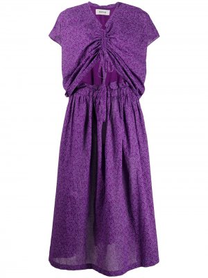 Платье миди с цветочным принтом Zucca. Цвет: фиолетовый