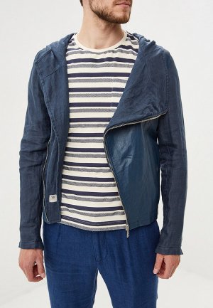 Куртка кожаная Primo Emporio. Цвет: синий