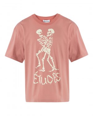 Хлопковая футболка Études. Цвет: розовый+принт