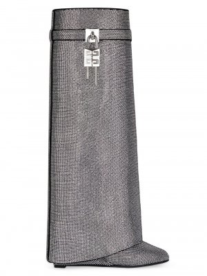 Ботинки Shark Lock со сплошными стразами , серебряный Givenchy