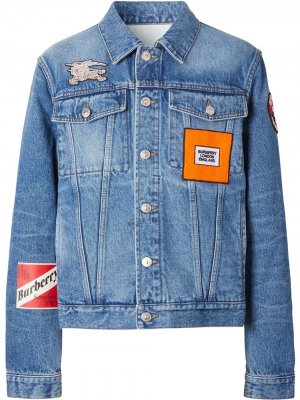 Джинсовая куртка с логотипом Burberry. Цвет: синий
