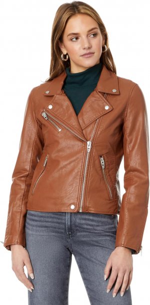 Куртка Faux Leather Moto Jacket , цвет Redwood Blank NYC