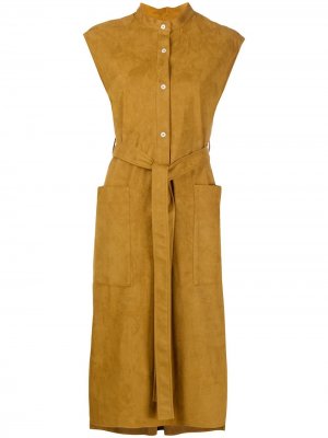 Платье-рубашка без рукавов с поясом Mackintosh. Цвет: коричневый