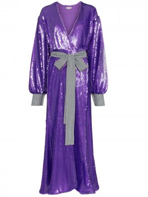 Длинное платье-халат с пайетками Natasha Zinko. Цвет: фиолетовый