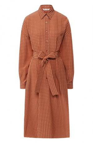 Шелковое платье Loro Piana. Цвет: оранжевый