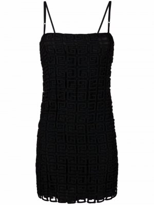 Платье-комбинация с вышивкой 4G Givenchy. Цвет: черный