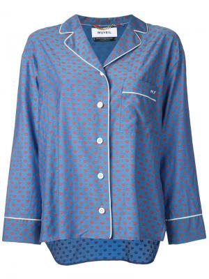 Блузка в горошек Muveil. Цвет: синий