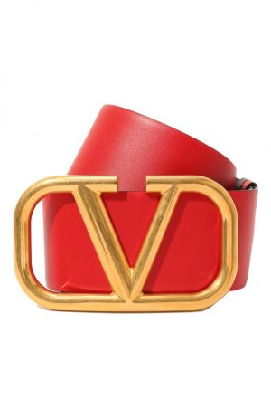 Кожаный ремень VLogo Signature Valentino. Цвет: красный