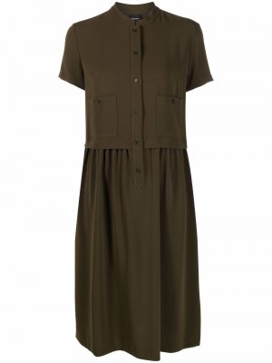 Платье-рубашка с короткими рукавами Aspesi. Цвет: зеленый