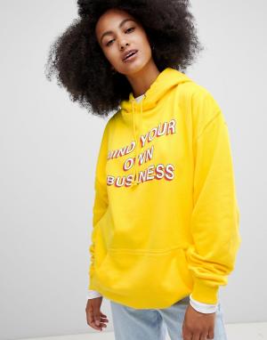 Худи mind your own business Adolescent Clothing. Цвет: желтый