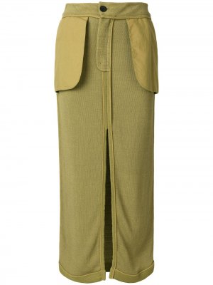 Миди юбка с карманами John Galliano Pre-Owned. Цвет: зеленый