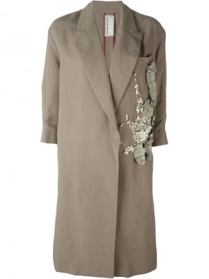 Декорированное пальто Antonio Marras. Цвет: телесный