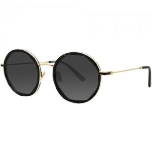 Солнцезащитные очки , круглые, с защитой от УФ, для женщин, черный Cosmopolitan. Цвет: черный