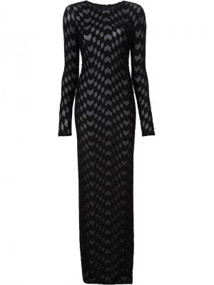 Длинное платье с геометрическим узором Gareth Pugh. Цвет: чёрный