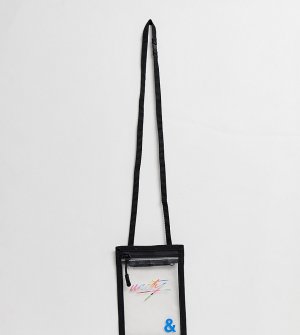 Прозрачная сумка-чехол для телефона унисекс x glaad ASOS DESIGN. Цвет: очистить