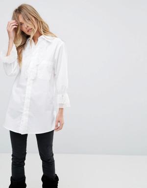 Рубашка с кружевной отделкой Vine-Белый Anna Sui