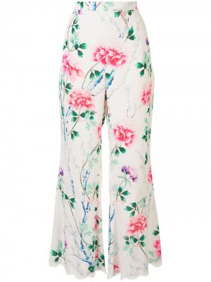 Расклешенные брюки с цветочным принтом Andrew Gn. Цвет: белый