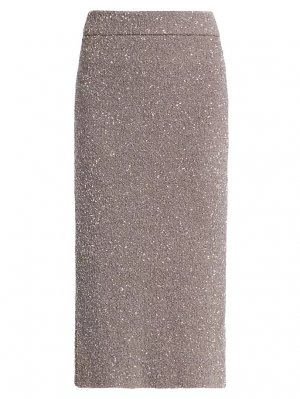 Трикотажная юбка миди с пайетками Carlson , цвет truffle Altuzarra