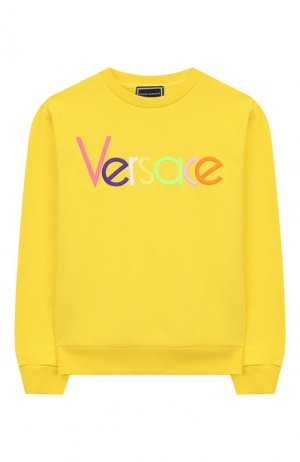 Хлопковый свитшот Young Versace. Цвет: желтый