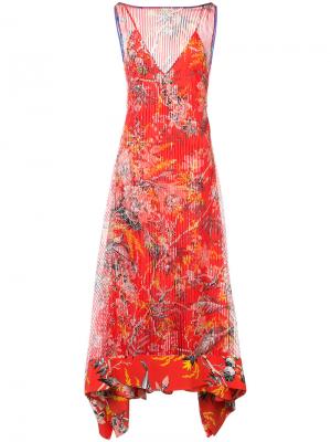 Прозрачное платье с цветочным принтом Dvf Diane Von Furstenberg. Цвет: красный
