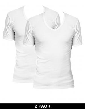 Комплект из 2 футболок с V-образным вырезом G Star G-Star. Цвет: черный