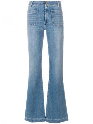 Расклешенные джинсы с завышенной талией The Seafarer. Цвет: синий