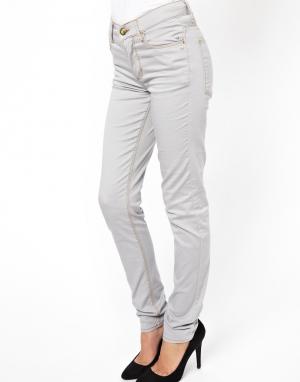 Облегающие брюки серо-бежевого цвета Monkee Genes. Цвет: светло-бежевый и серый