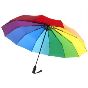 Большой семейный зонт 122 см, , радуга, складной, автомат Angel. Цвет: мультиколор