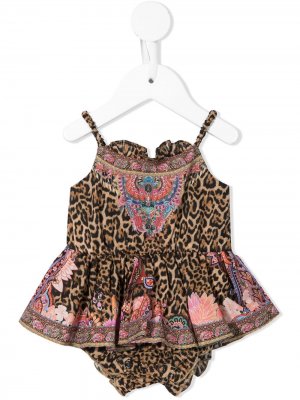 Платье с леопардовым принтом Camilla. Цвет: коричневый