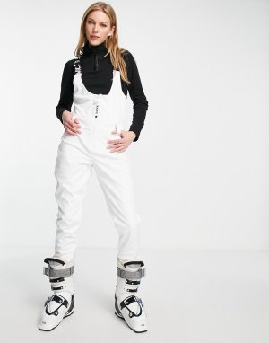 Белые узкие лыжные брюки из технологичной эластичной ткани Amity-Белый Surfanic