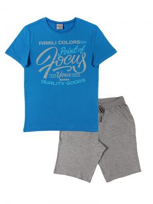 Комплект мужской (футболка, шорты) Family Colors. Цвет: синий