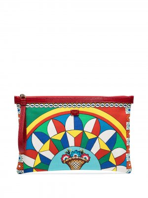 Клатч с цветочным принтом Dolce & Gabbana. Цвет: красный