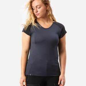 Рубашка женская из мериноса с короткими рукавами - MT500 FORCLAZ, цвет grau Forclaz