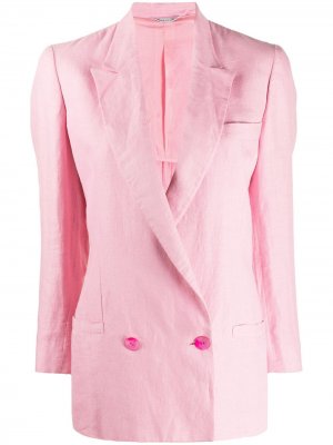 Двубортный пиджак 1980-х годов Versace. Цвет: розовый