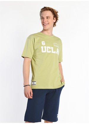 Зеленая мужская футболка с круглым вырезом Ucla