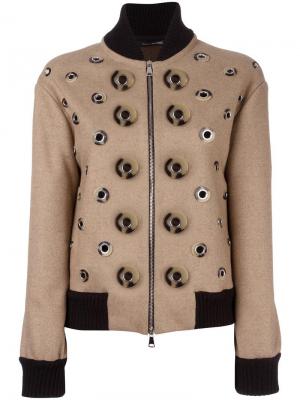 Куртка бомбер с аппликацией Maurizio Pecoraro. Цвет: коричневый