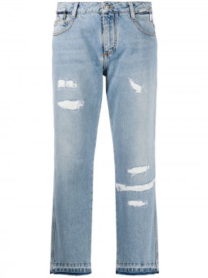 Укороченные джинсы прямого кроя Ermanno Scervino. Цвет: синий