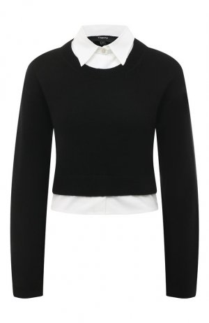 Кашемировый пуловер Theory. Цвет: чёрно-белый