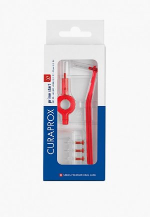 Набор для ухода за полостью рта Curaprox Prime Start: 5 шт. CPS 07 с держателем UHS 409 и 470, красный. Цвет: красный