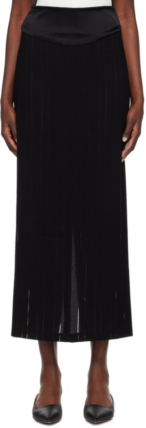 Черная длинная юбка с декоративной строчкой Paris Georgia