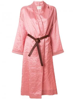 Легкое пальто-кимоно с поясом Forte. Цвет: розовый