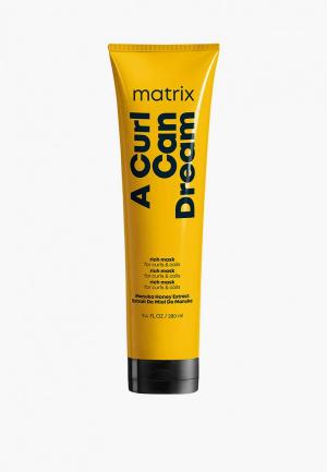 Маска для волос Matrix Профессиональная интенсивного увлажнения A Curl Can Dream кудрявых и вьющихся волос, 250 мл. Цвет: прозрачный