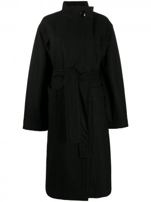 Пальто с высоким воротником Lemaire. Цвет: черный